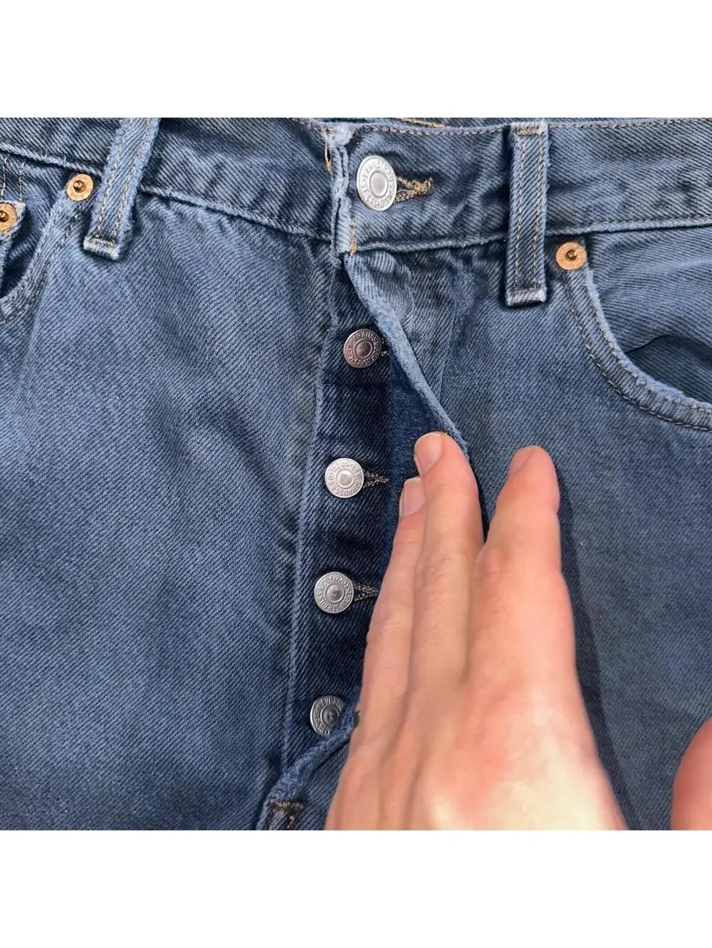 Levis 501 Vintage 90s USA XX Straight Leg Jeans Blue Overdyed 33x30 Act 32x29